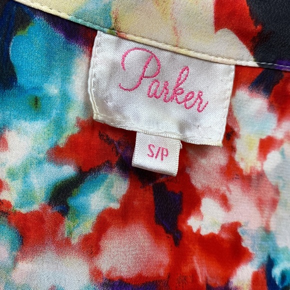 Parker Silk Watercolor Floral sleeveless Blouse. One of a kind - Picture 8 of 13